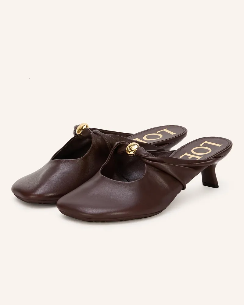 Loewe Mules Pebble braun Dunkelbraun