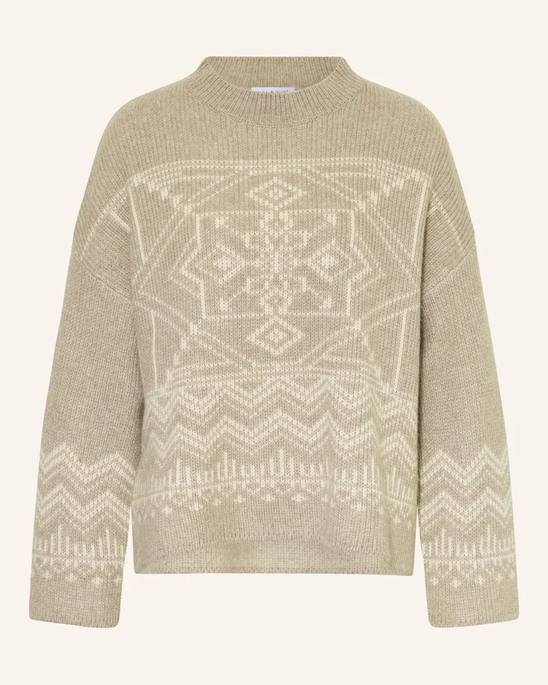 Mrs & HUGS Pullover Mit Cashmere beige Taupe