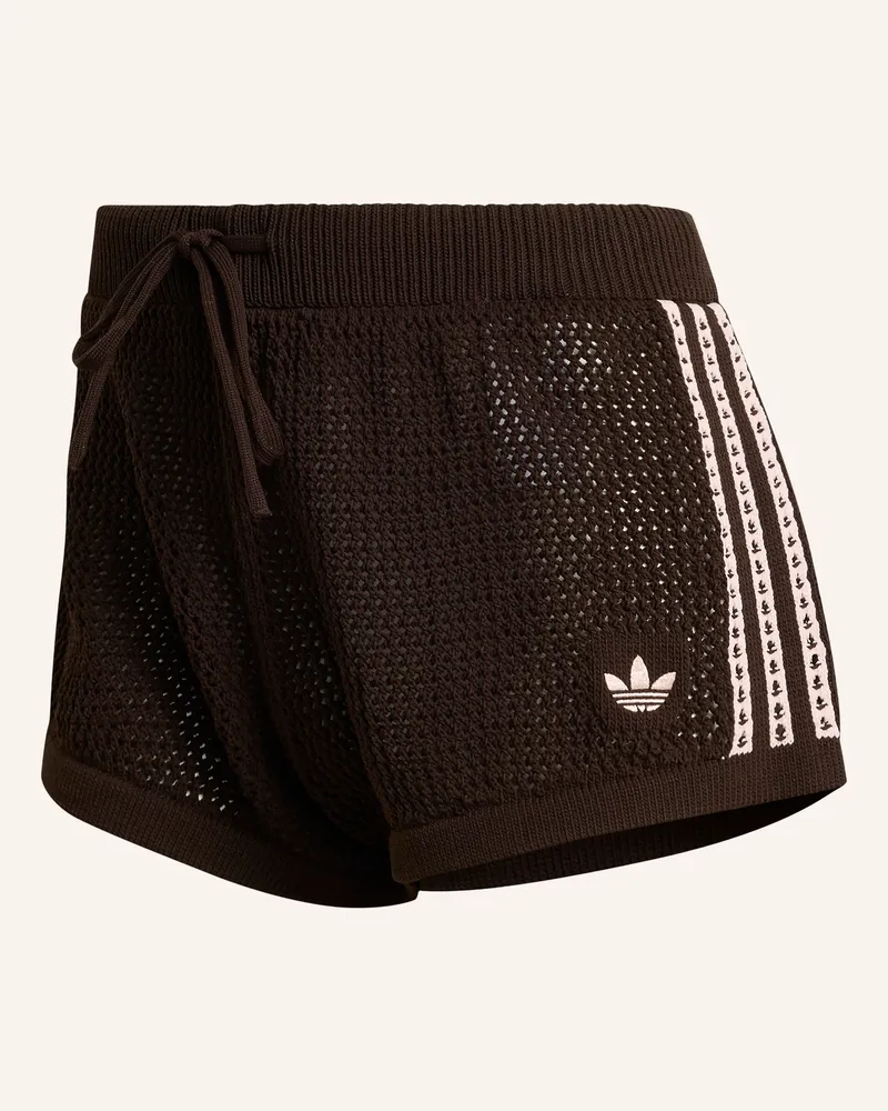 adidas Häkelshorts Knitted Crochet braun Dunkelbraun