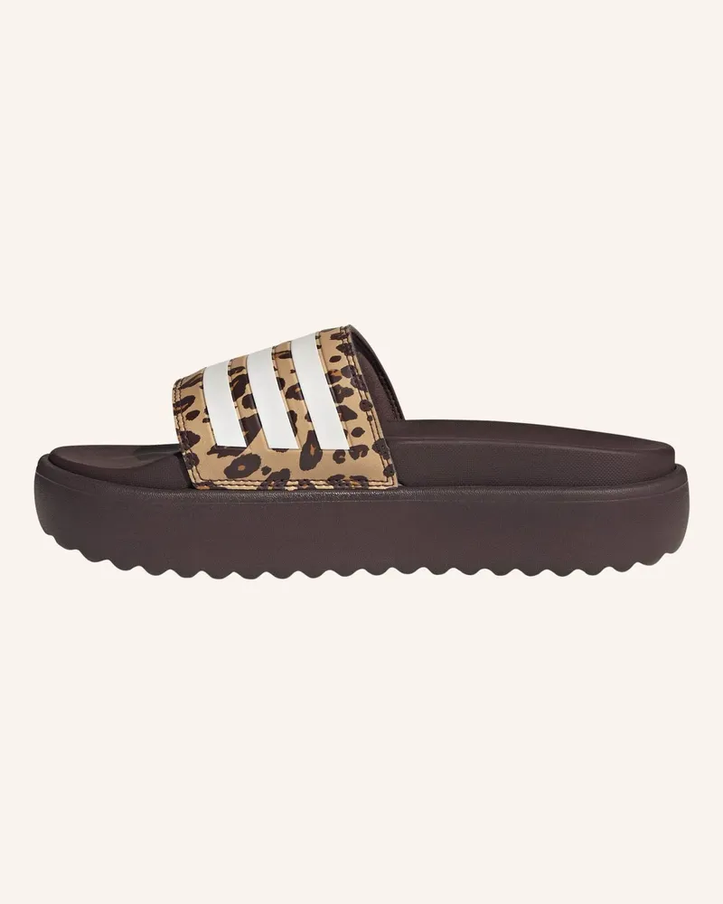 adidas Plateau-Pantoletten Adilette Platform braun Braun