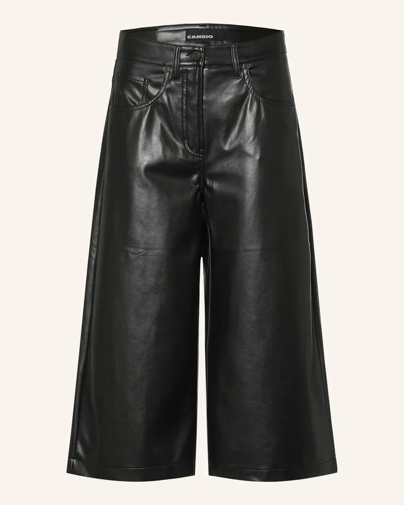 Cambio Bermudas Ellen In Lederoptik schwarz Schwarz