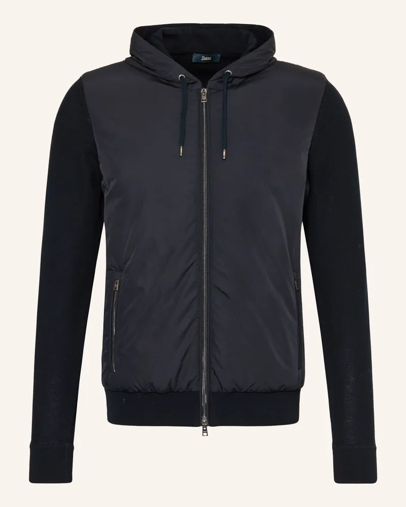 Herno Jacke im Materialmix Dunkelblau