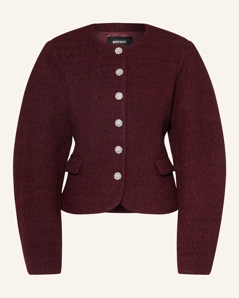 ROTATE Birger Christensen Tweed-Jacke rot Dunkelrot