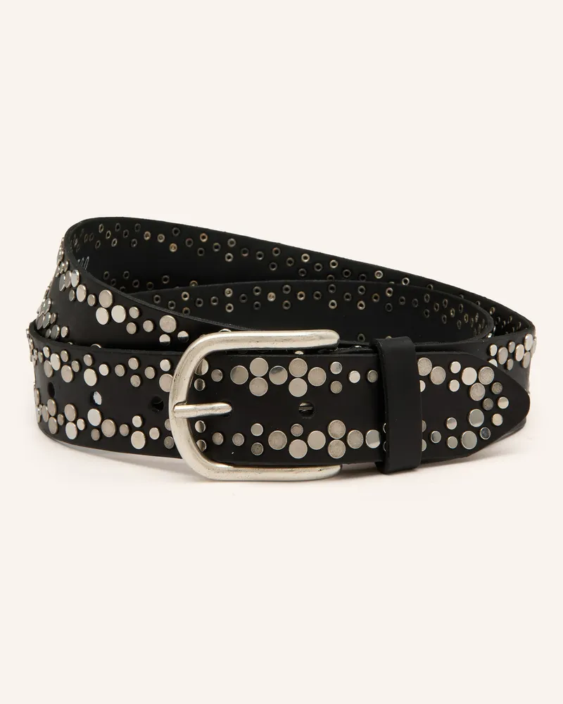 Vanzetti Ledergürtel mit Nieten Schwarz