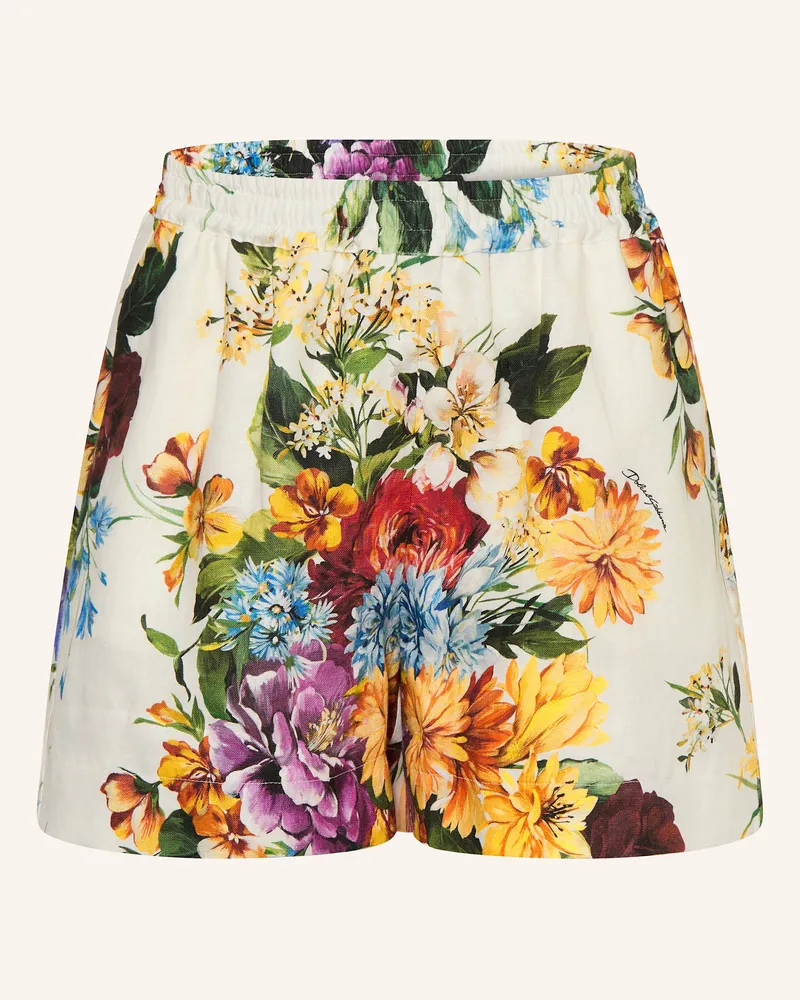 Dolce & Gabbana Leinenshorts weiss Creme