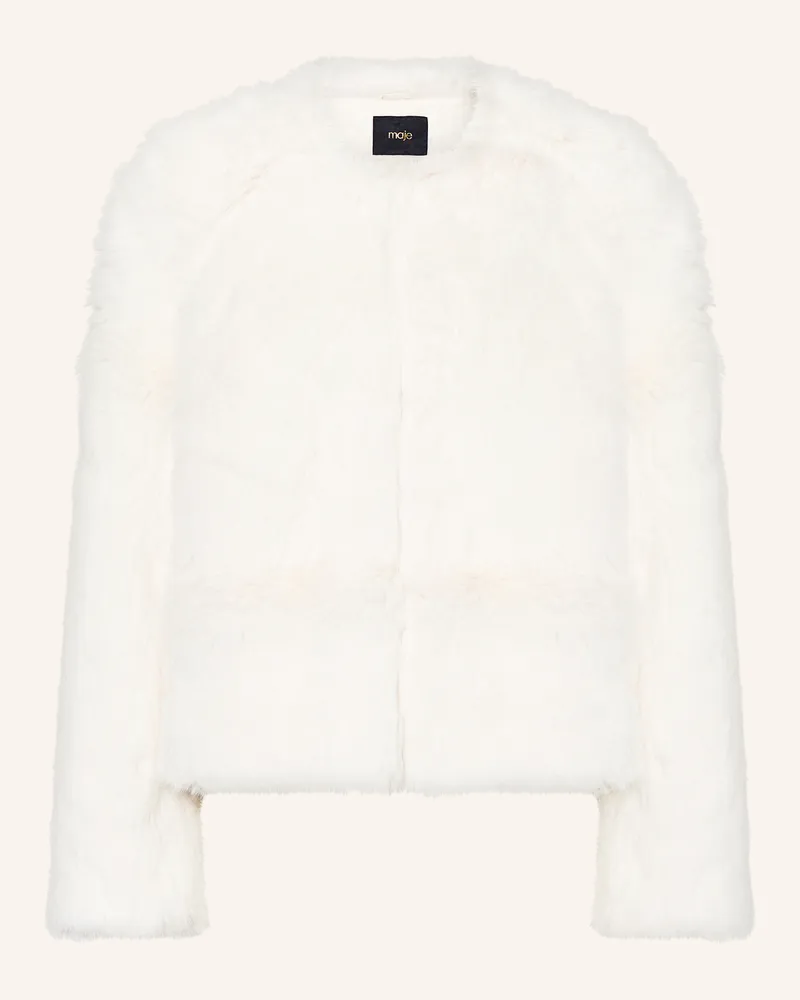 Maje Kunstfell-Jacke Creme