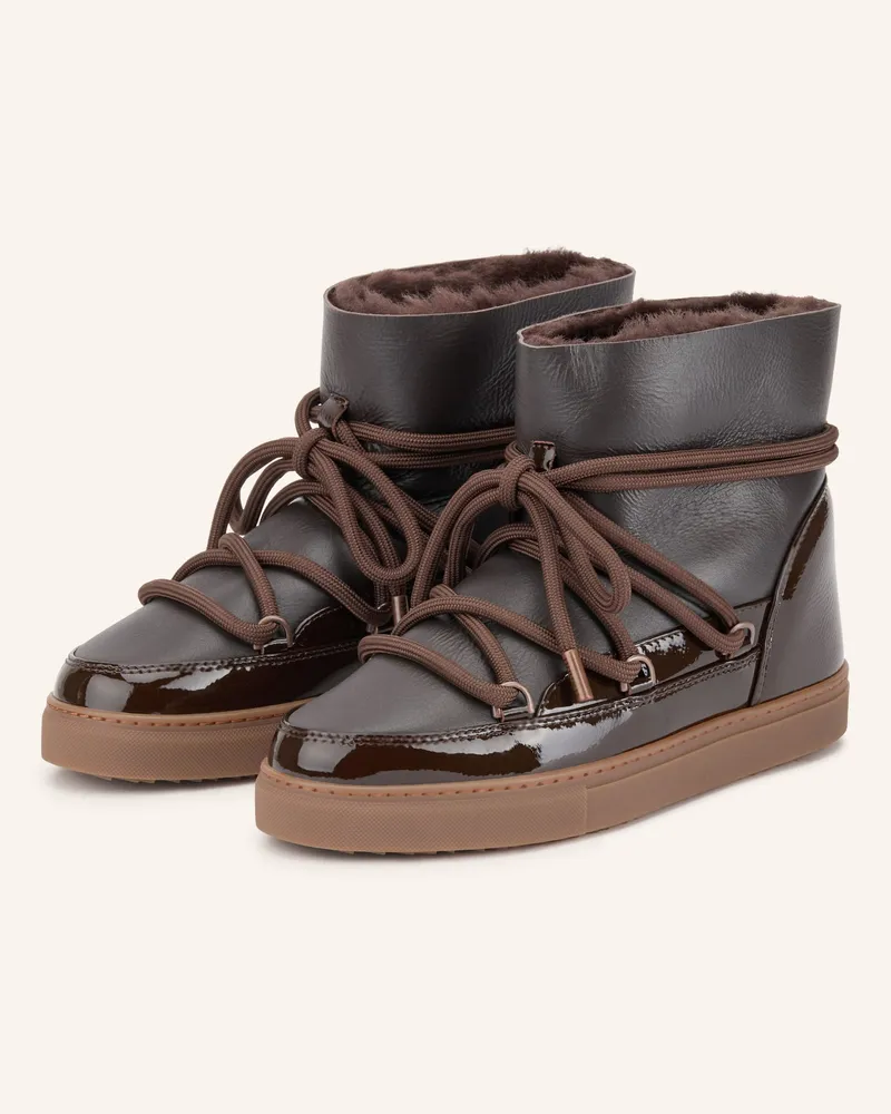INUIKII Lack-Boots Glossy braun Dunkelbraun