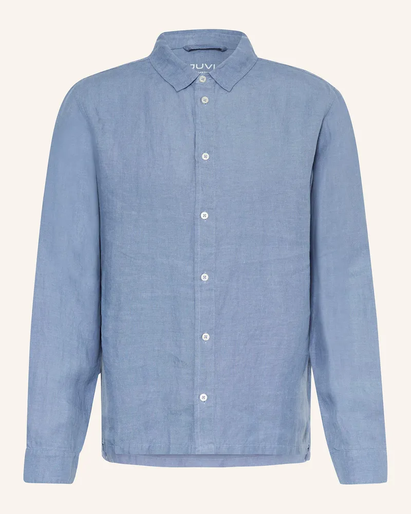 Juvia Leinenhemd MANUEL Regular Fit Blaugrau
