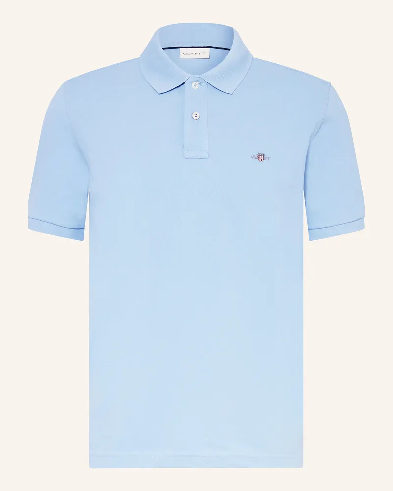 Gant Piqué-Poloshirt blau Hellblau