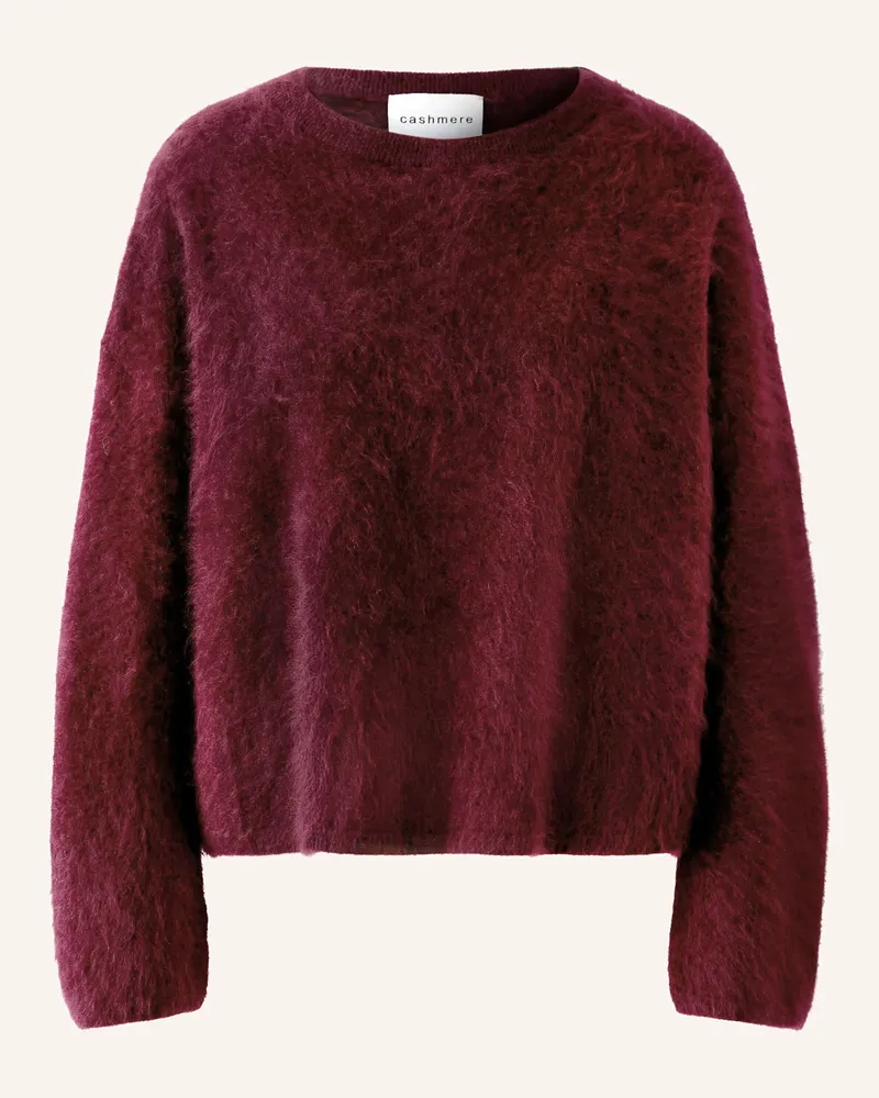Oui  Cashmere-Pullover Dunkelrot