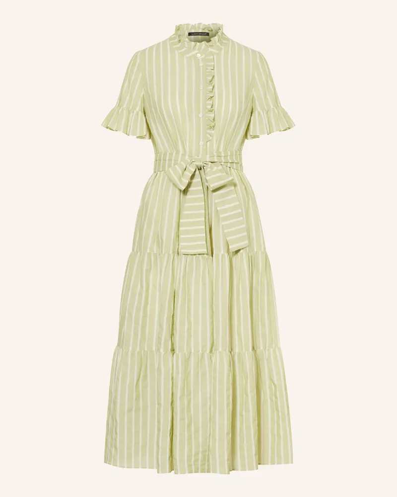 Luisa Cerano Kleid mit Rüschen Hellgrün