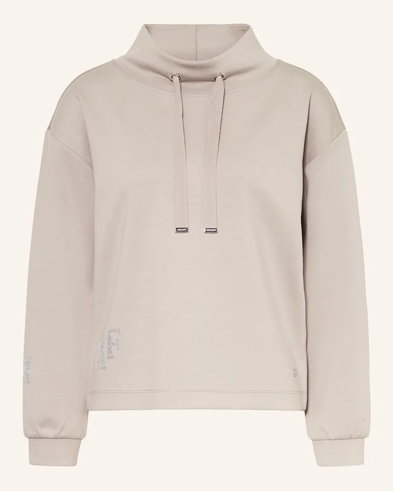 monari Sweatshirt mit Schmucksteinen Grau
