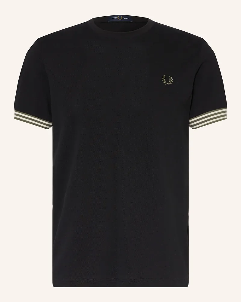 Fred Perry T-Shirt aus Piqué Schwarz