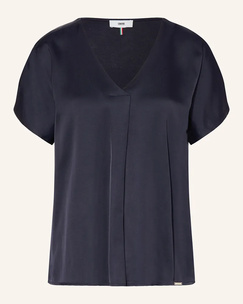 cinque Blusenshirt CIVANEA im Materialmix Dunkelblau