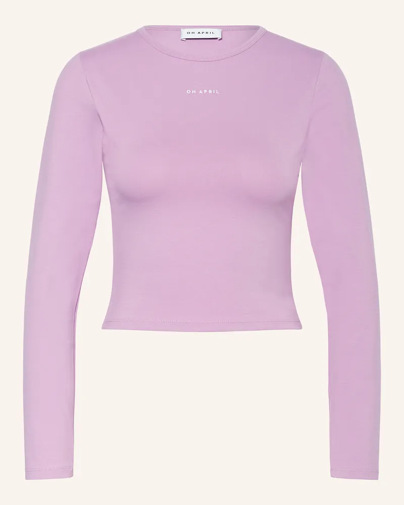 OH APRIL Cropped-Longsleeve Ica lila Helllila