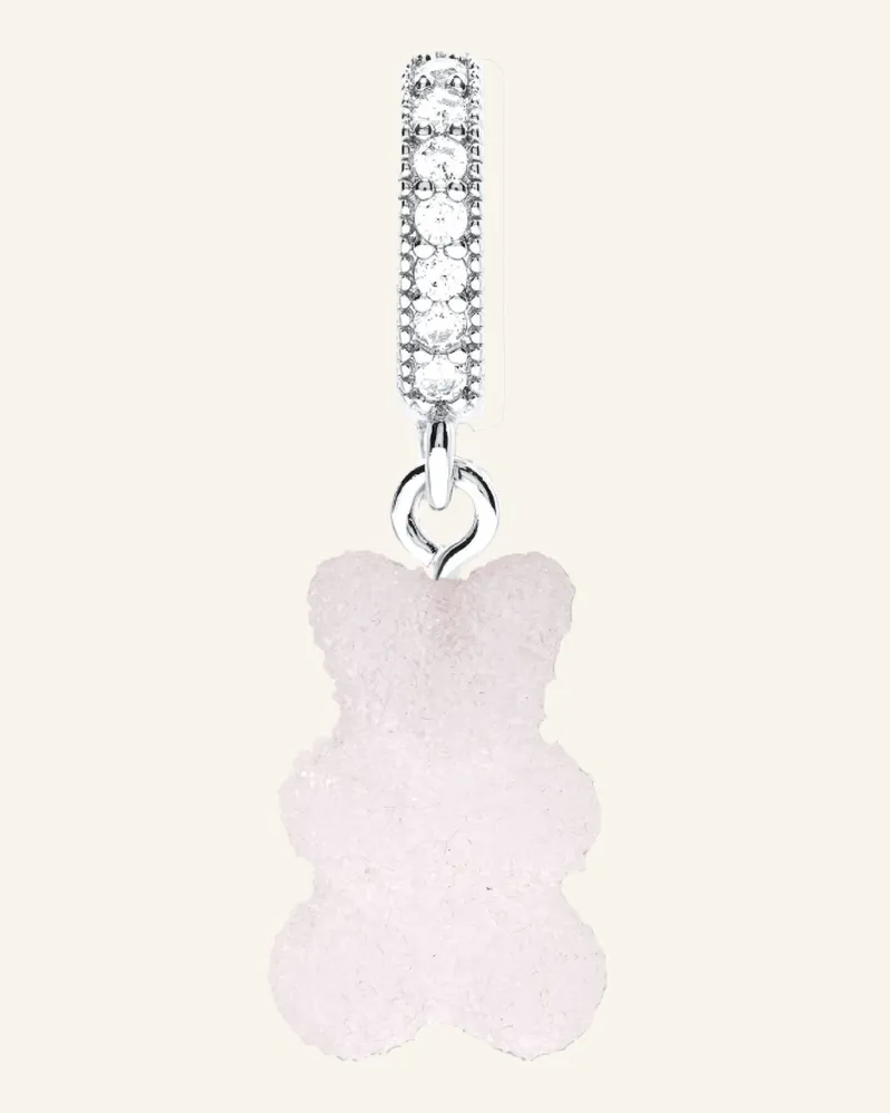 CRYSTAL HAZE Anhänger FIZZY NOSTALGIA BEAR STRAWBERRY PAVE by GLAMBOU Silber