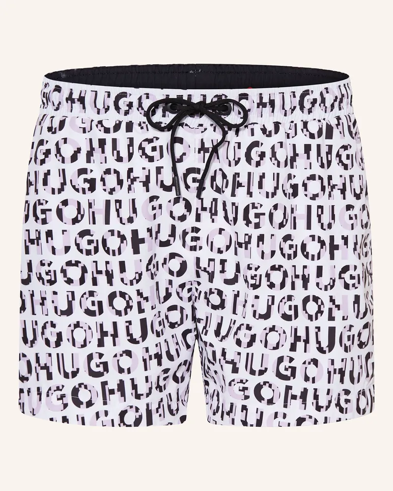 HUGO BOSS Badeshorts Tortuga lila Weiss