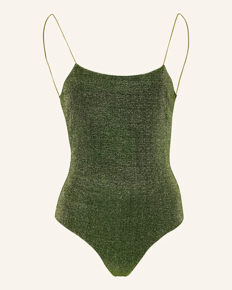 Oséree Badeanzug LUMIERE MAILLOT mit Glitzergarn Grün