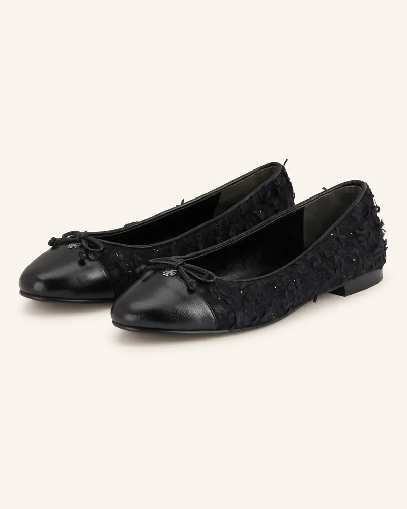 Tory Burch Ballerinas mit Glitzergarn Schwarz