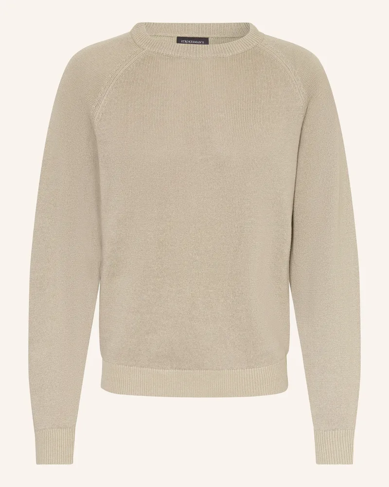 Strokesman's Strokesman Pullover Mit Leinen gruen Khaki
