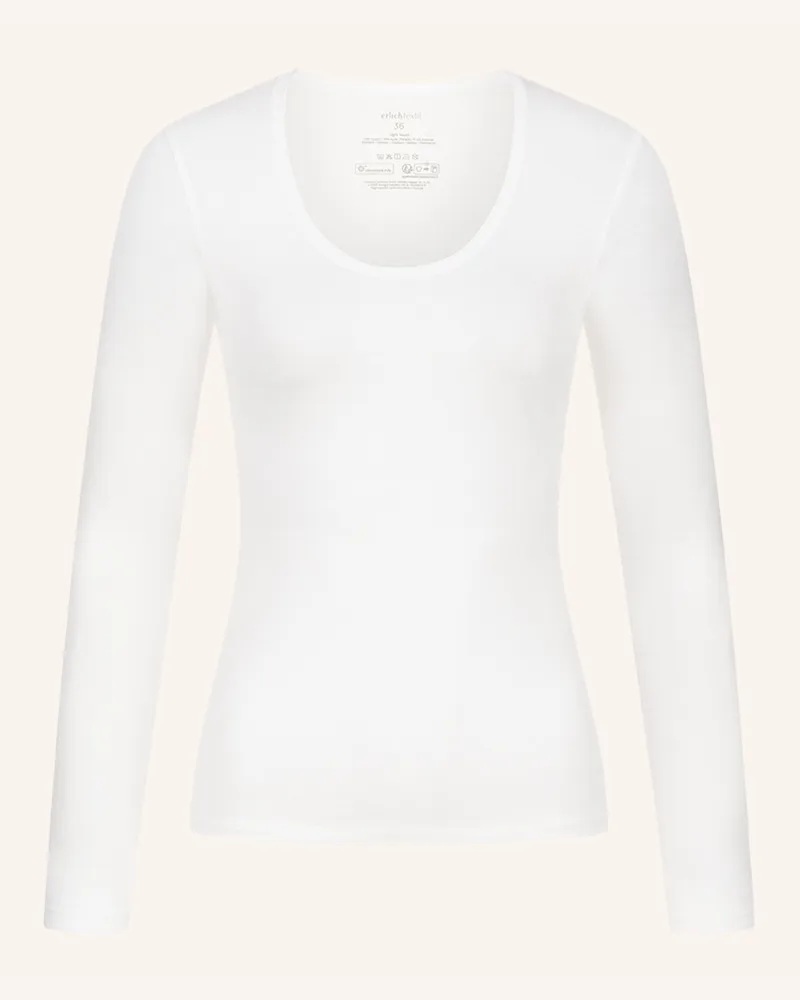 Ehrlich Textil Light Touch Tiefausgeschnittenes Langarmshirt Aus Lyocell - Seidig Weich weiss Beige