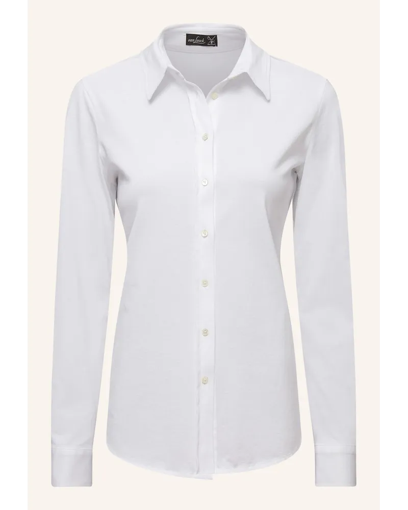 van Laack Bluse Modern Fit Langer Ärmel Hemdblusenkragen Weiss