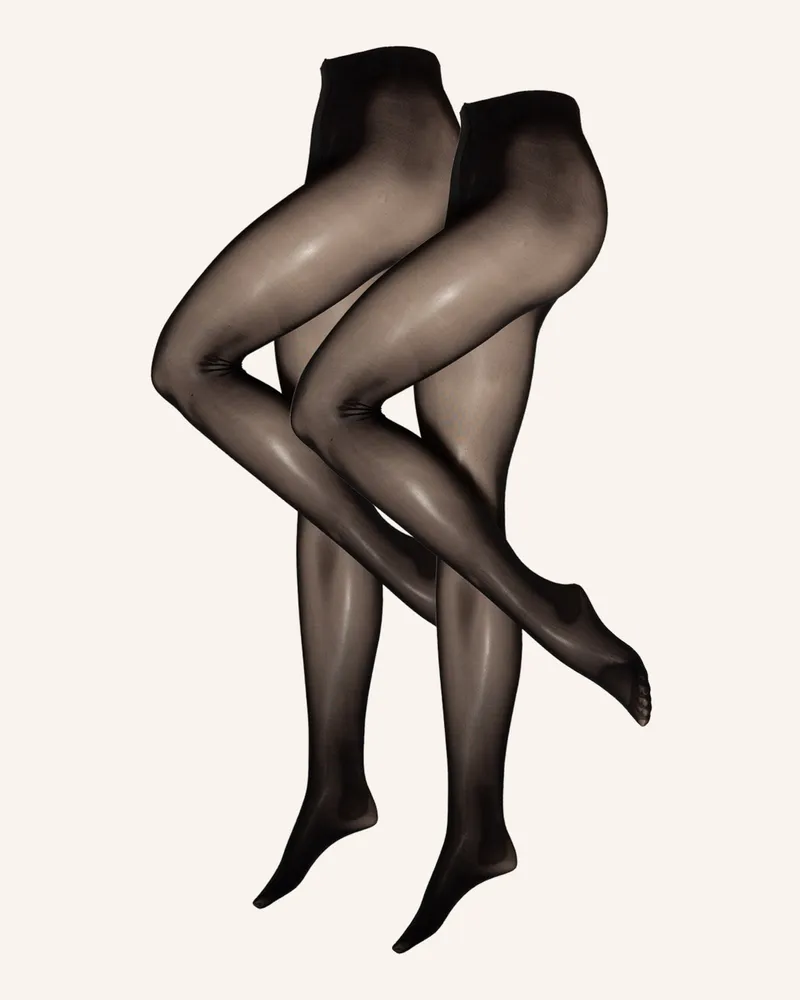 Falke 2er-Pack Feinstrumpfhose Matt Deluxe 30 schwarz Schwarz