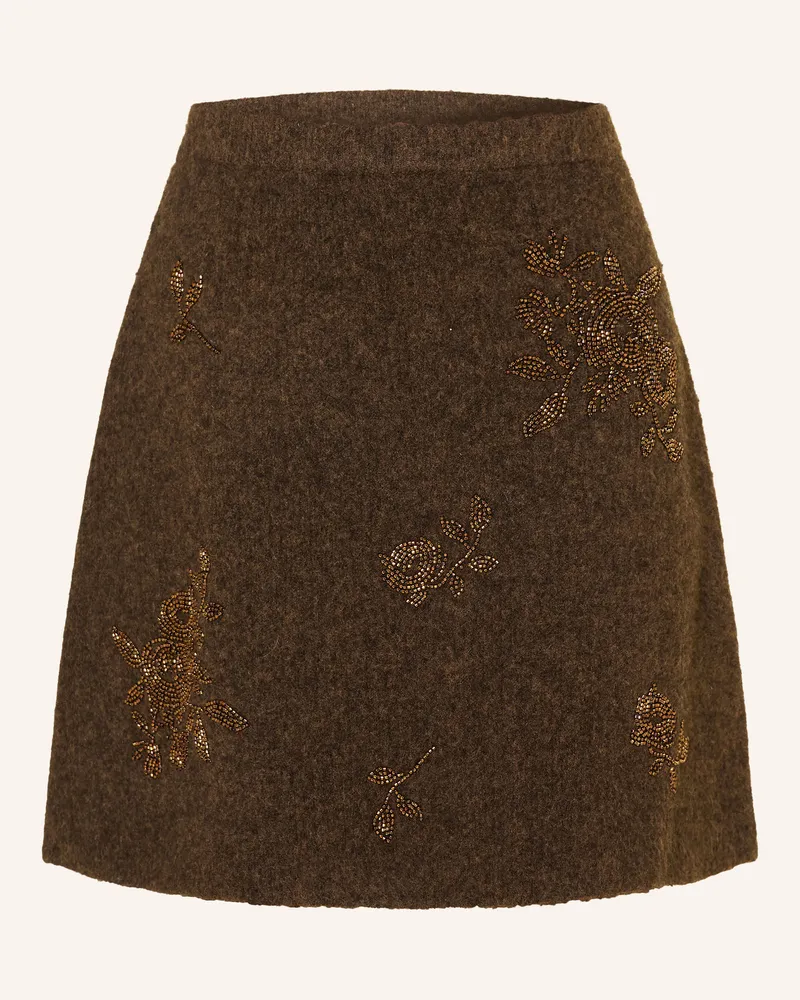 Rich&Royal Strickrock Mit Schmuckperlen braun Dunkelbraun
