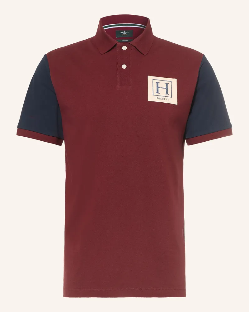 Hackett Piqué-Poloshirt Heritage rot Dunkelrot