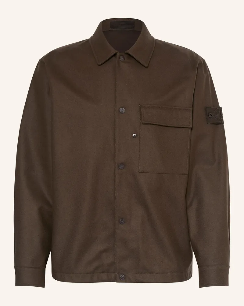 Stone Island Flanell-Overshirt Ghost braun Dunkelbraun
