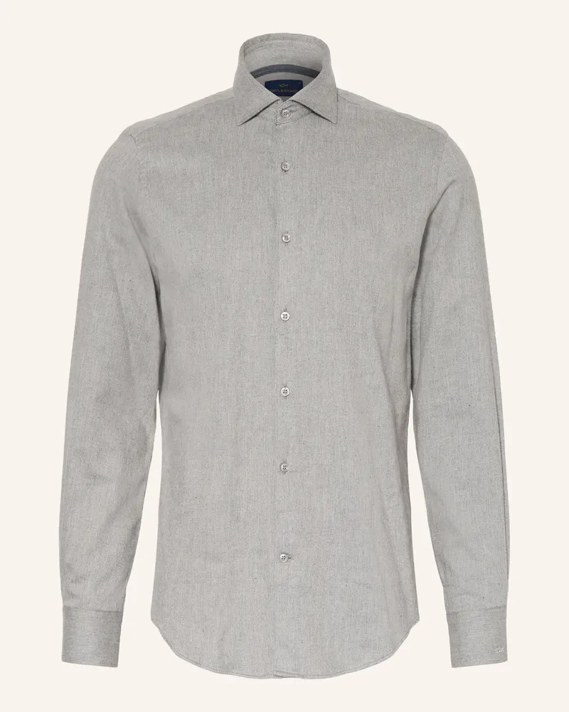 Paul & Shark Flanellhemd Comfort Fit grau Grau
