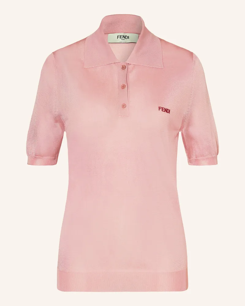 Fendi Strick-Poloshirt pink Rosé
