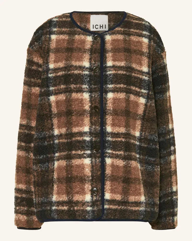 ICHI Teddyfell-Jacke IHKOLIRA Dunkelblau