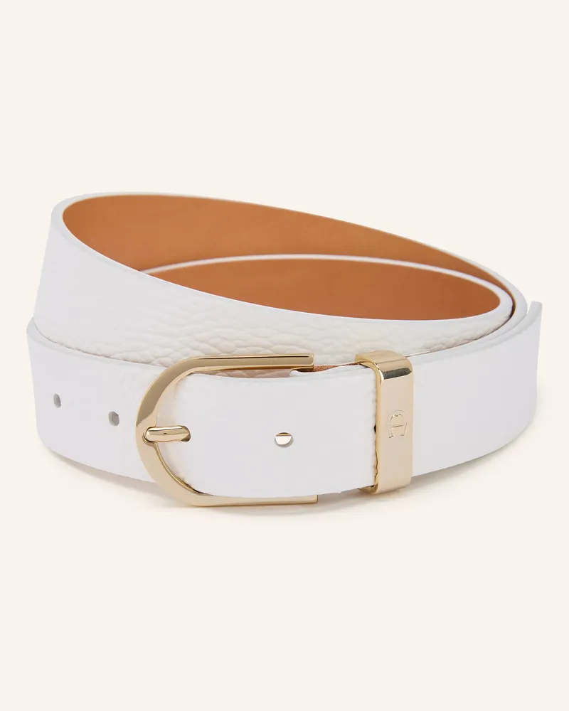 Aigner Ledergürtel weiss Weiss