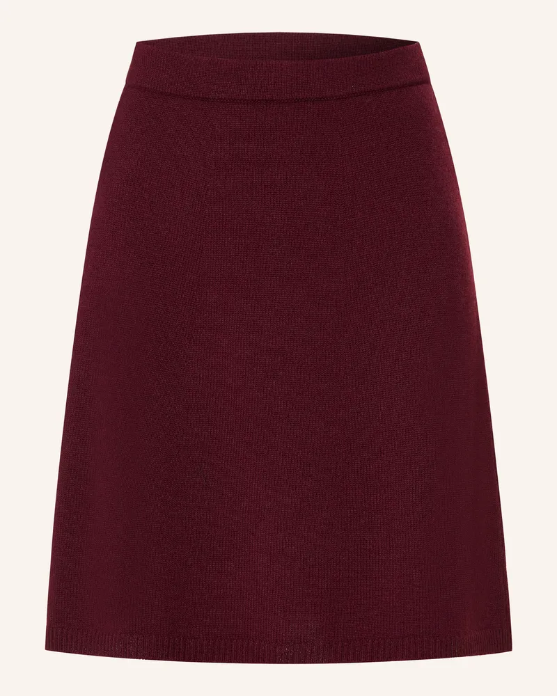 ALLUDE Strickrock mit Cashmere Dunkelrot