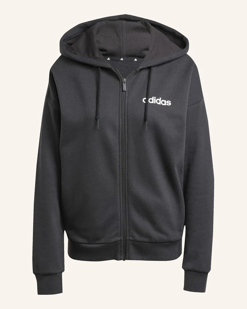 adidas Essentials Linear French Terry Kapuzenjacke schwarz Schwarz