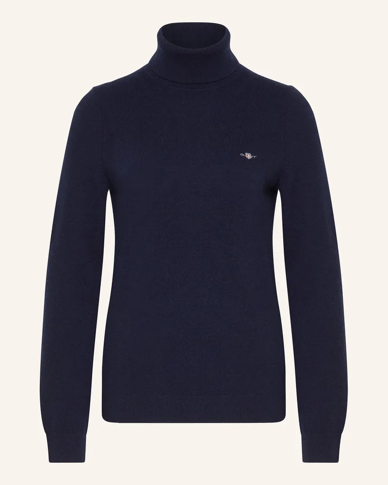Gant Rollkragenpullover blau Dunkelblau
