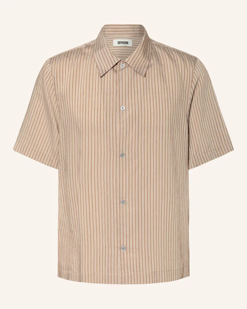 Drykorn Kurzarm-Hemd Meryn Comfort Fit beige Hellbraun