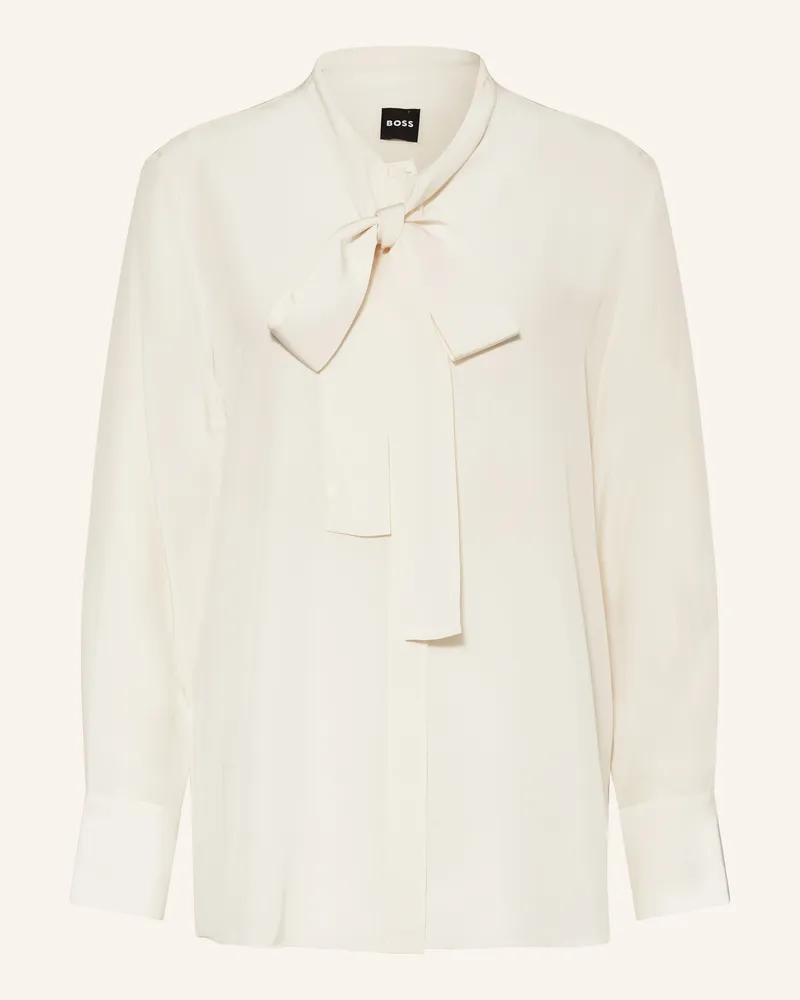 HUGO BOSS Seidenbluse BRYON mit Schluppe Ecru