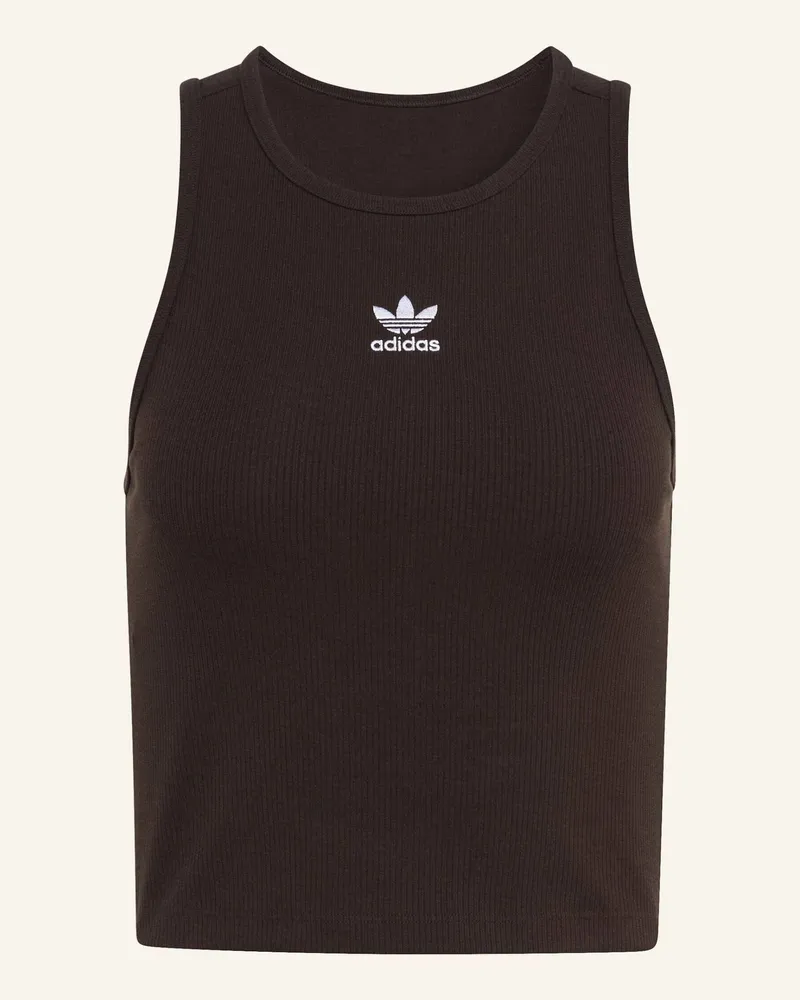 adidas Cropped-Top Essentials Rib braun Braun