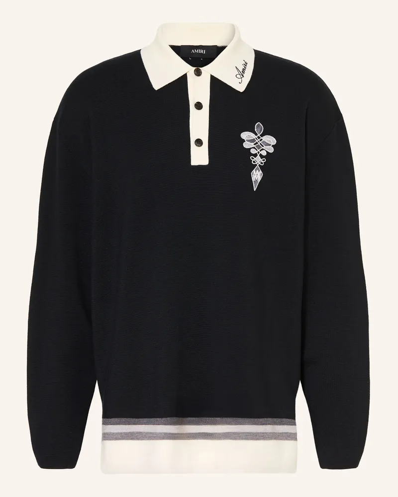 Amiri Strick-Poloshirt schwarz Schwarz