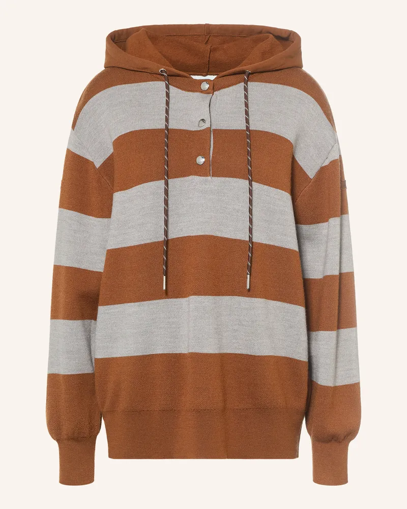 Claudie Pierlot Hoodie Im Materialmix beige Braun