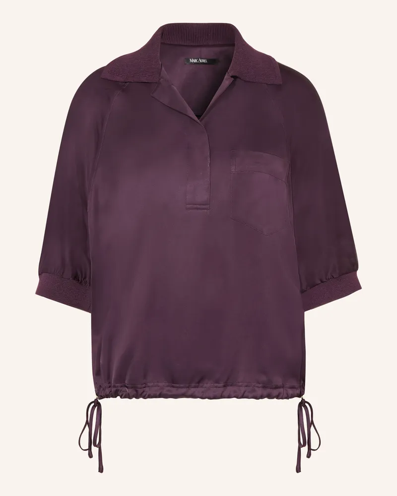 MARC AUREL Blusenshirt Aus Satin Mit 3/4-Arm lila Dunkellila