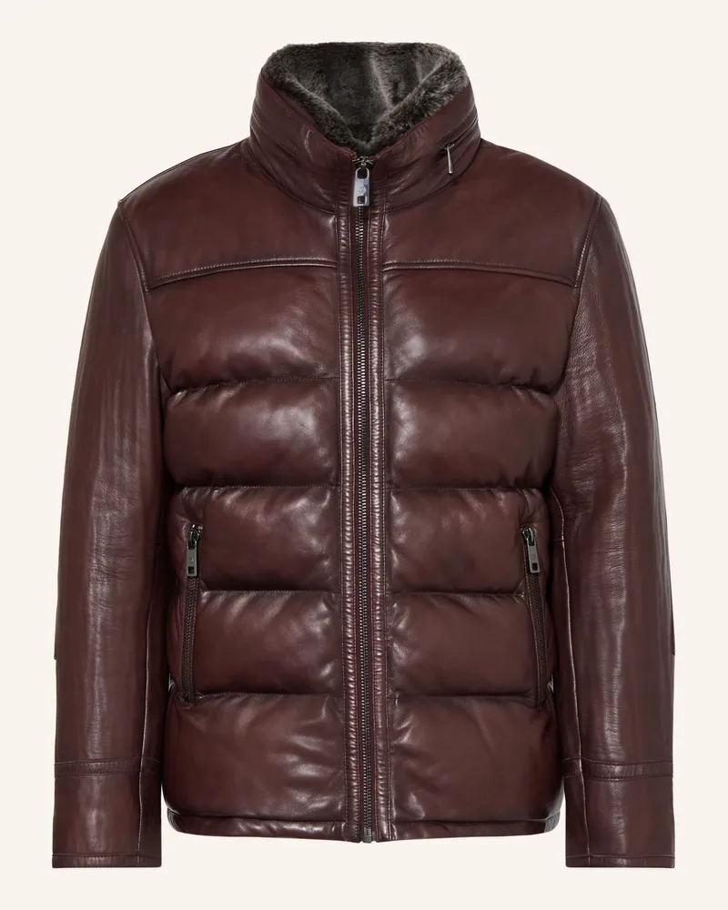 Milestone Lederjacke rot Dunkelrot