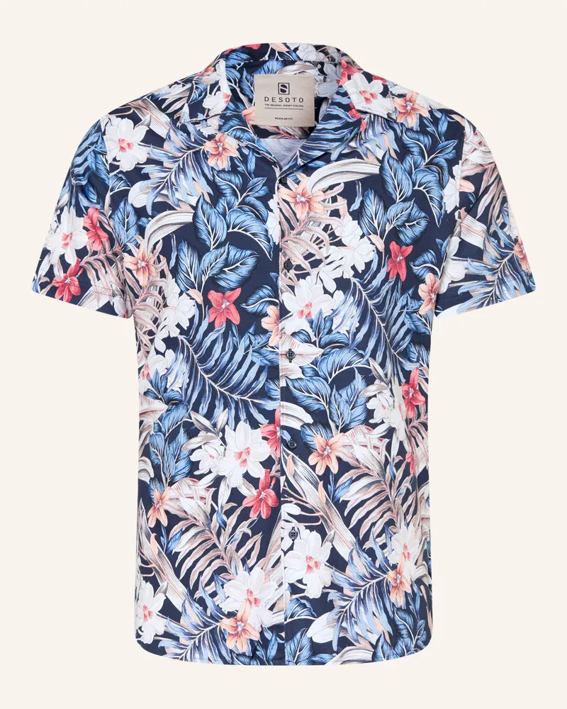 DESOTO Resorthemd Lido Slim Fit Aus Jersey blau Dunkelblau