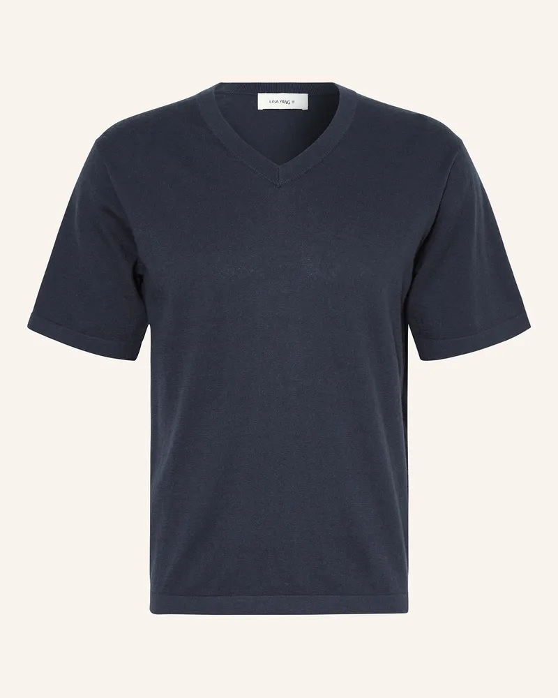 Lisa Yang Strickshirt BRAYDEN mit Cashmere Dunkelblau
