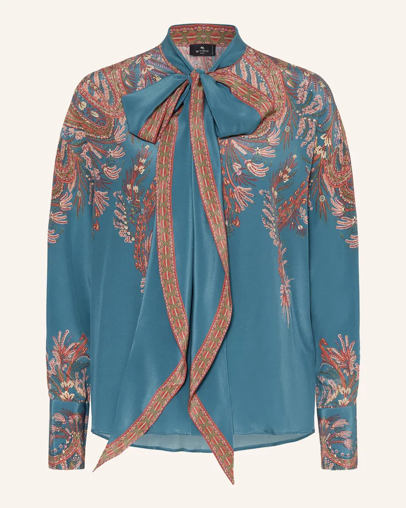Etro Seidenbluse mit Schluppe Petrol