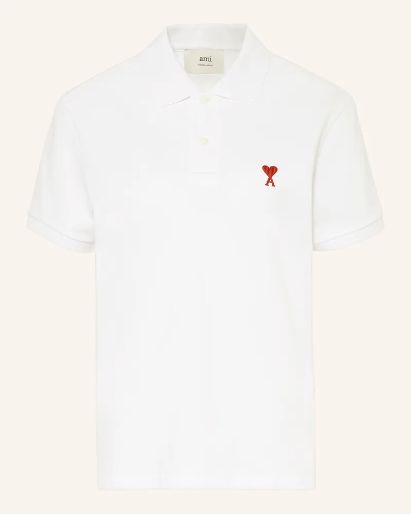 AMI Paris Piqué-Poloshirt Weiss