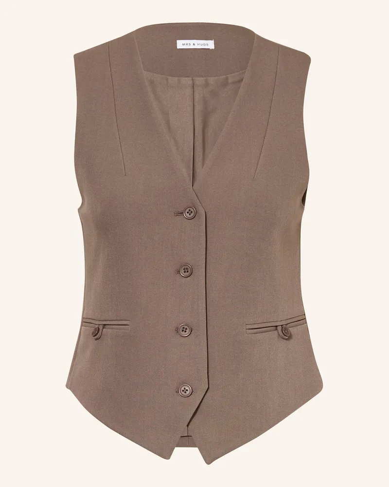 Mrs & HUGS Blazerweste gruen Taupe