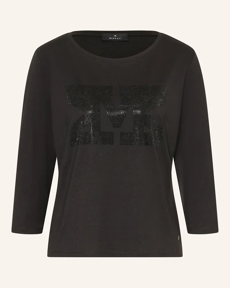 monari Shirt mit 3/4-Arm und Pailletten Schwarz